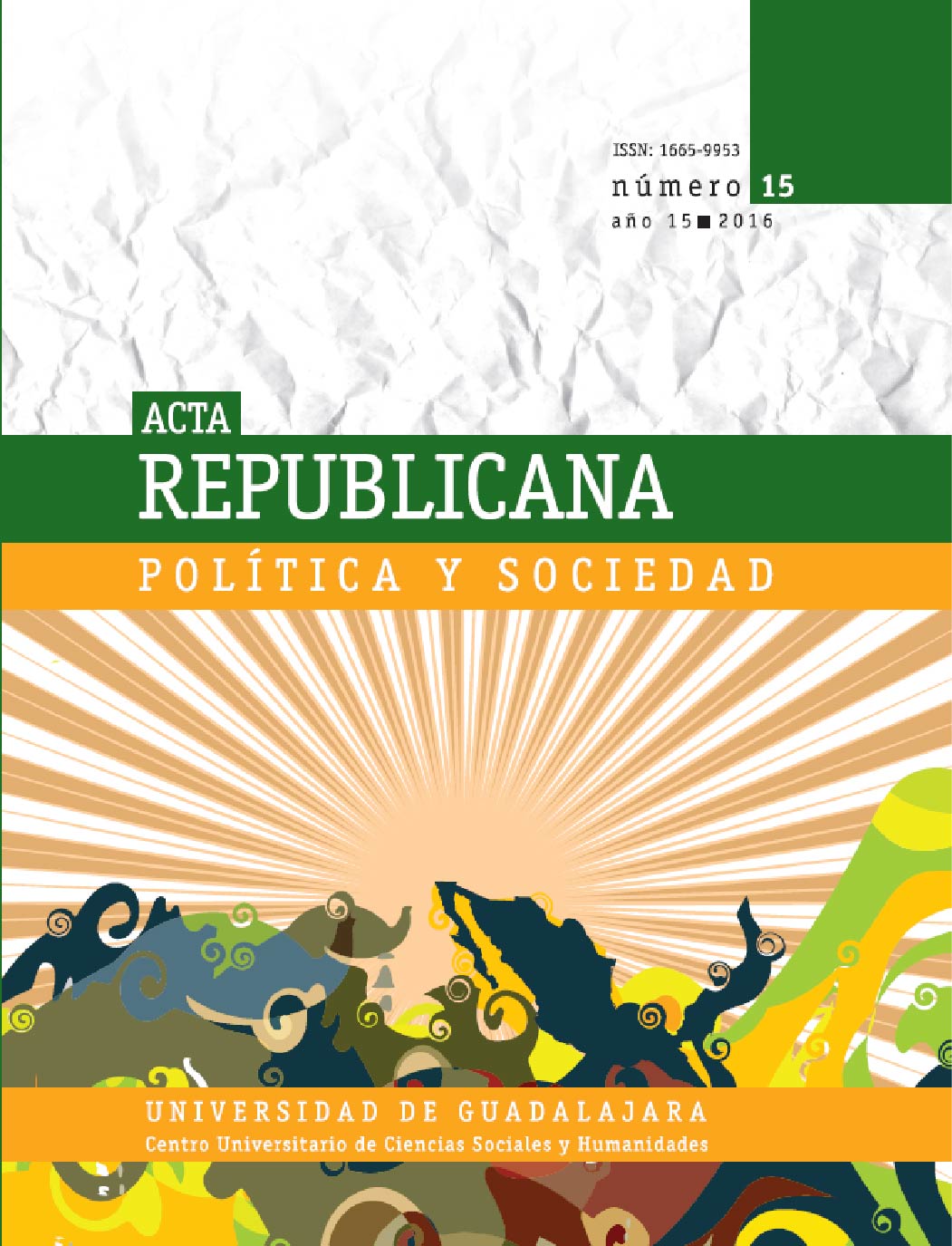 Imagen de portada revista, número 15, año 2016.